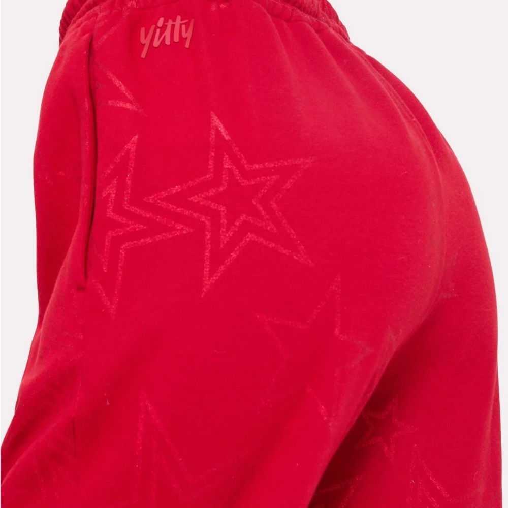 Yitty Cozy Fleece Everyday Jogger - Seeing Red w/Stars - XL - Picture 4 of 4